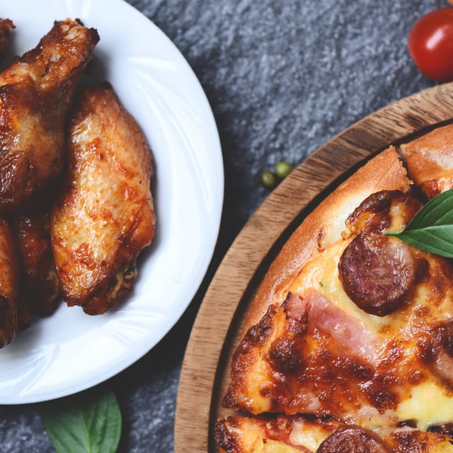 Pizza & Wings Combo: Large Cheese Pizza & 10 Wings.
