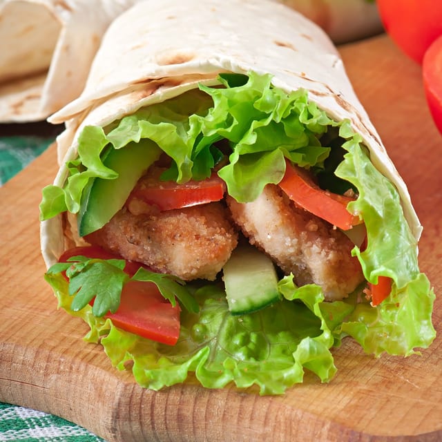 Crispy Chicken Caesar Wrap.