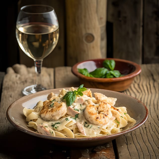 Shrimp Alfredo Pasta.