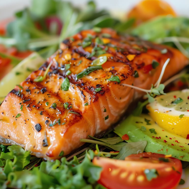 Fresh Salmon Salad Delights at Local Eatery