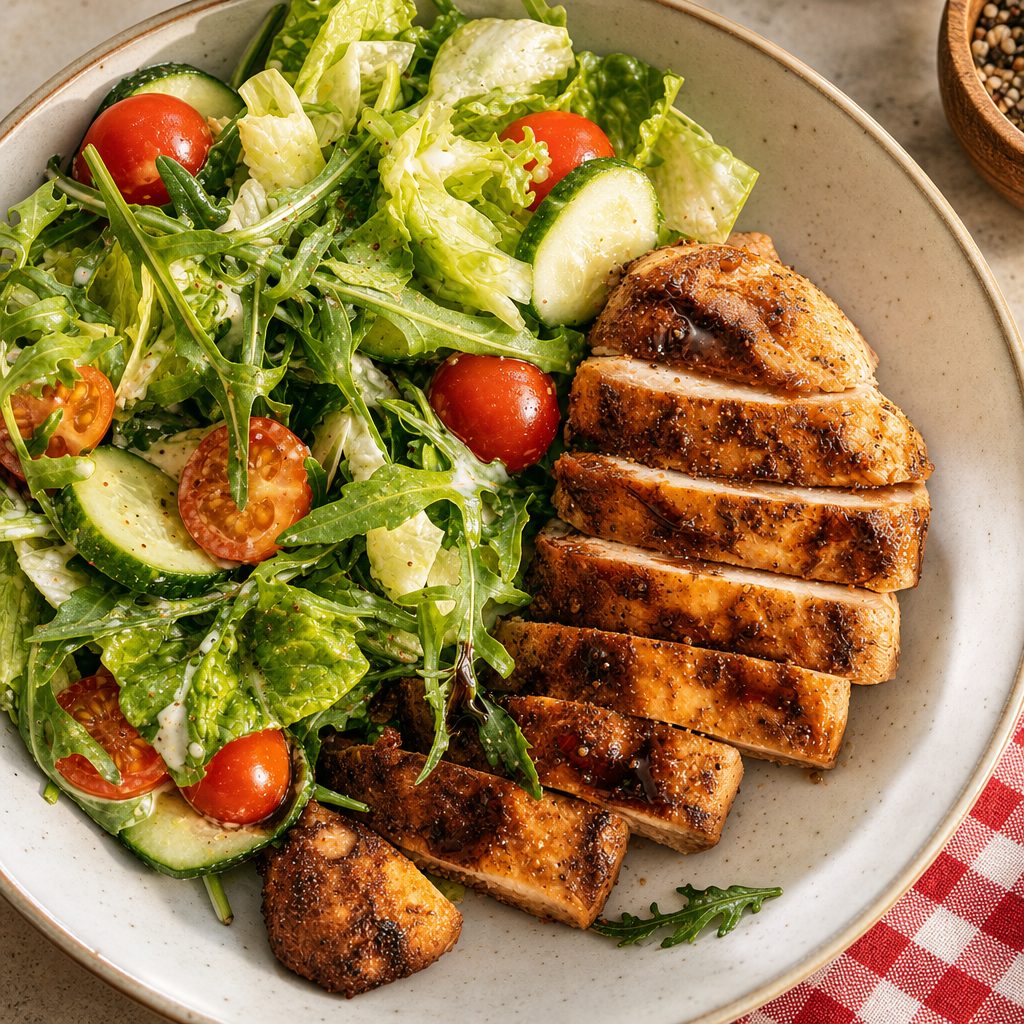 Buffalo Grilled Chicken Salad.