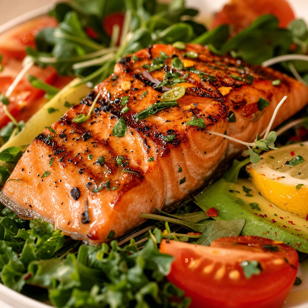 Grilled Salmon Salad.