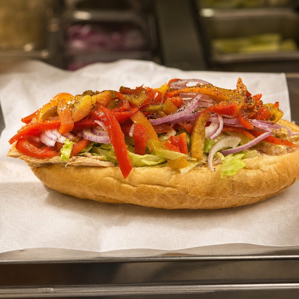 Turkey and Cheese Hoagie.