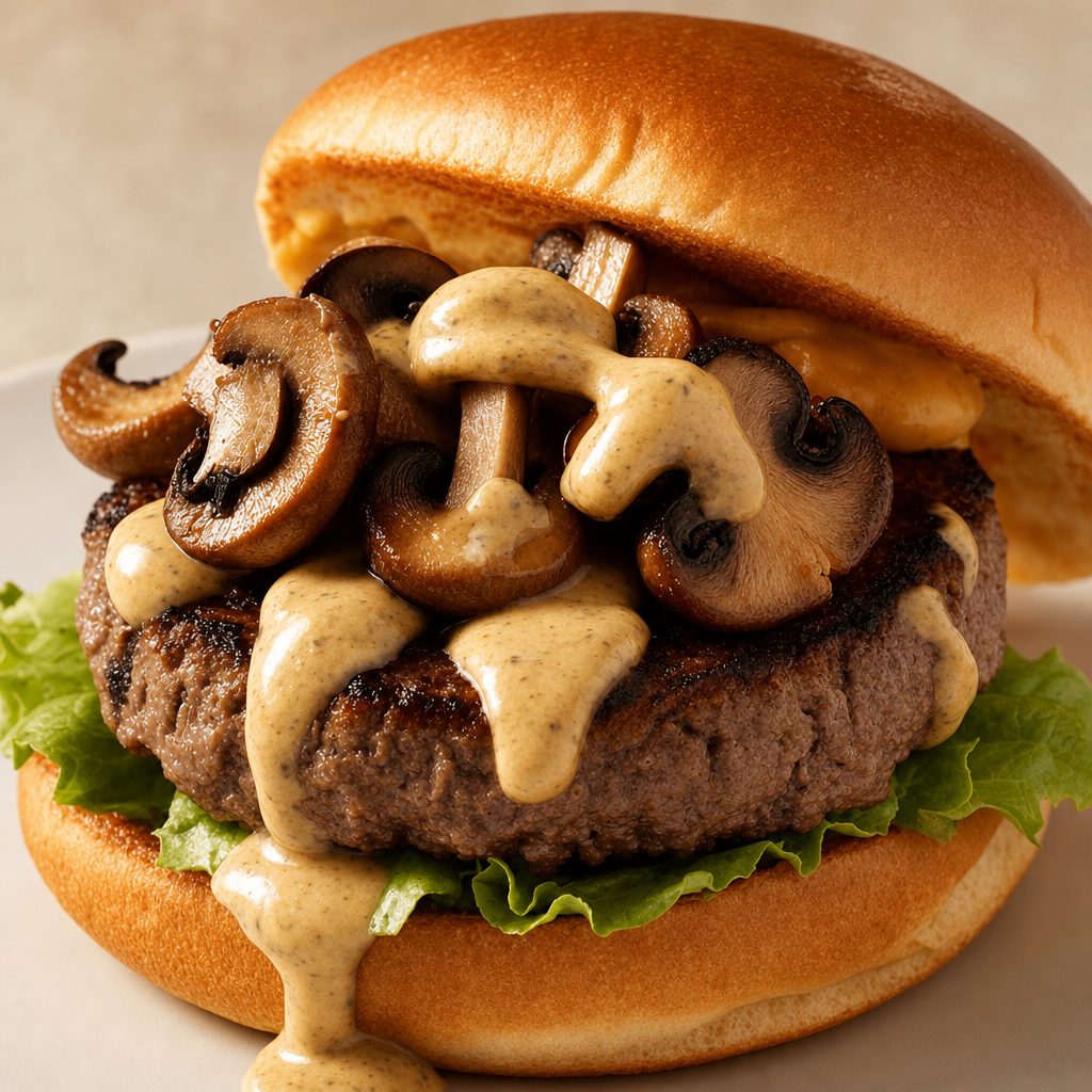 Mushroom Cheeseburger.