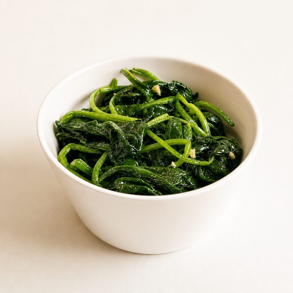 Steamed Spinach.