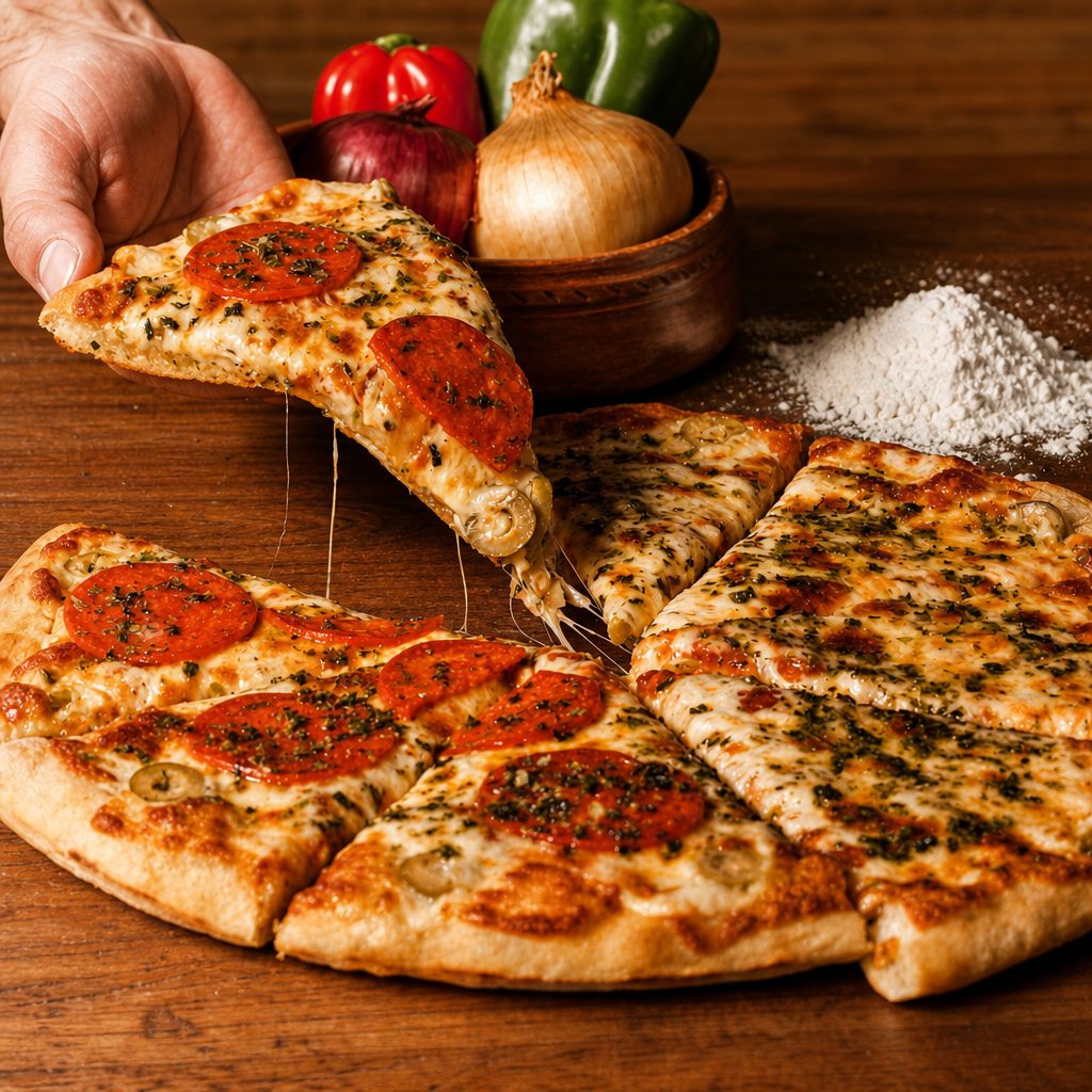 Half & Half Pizza.
