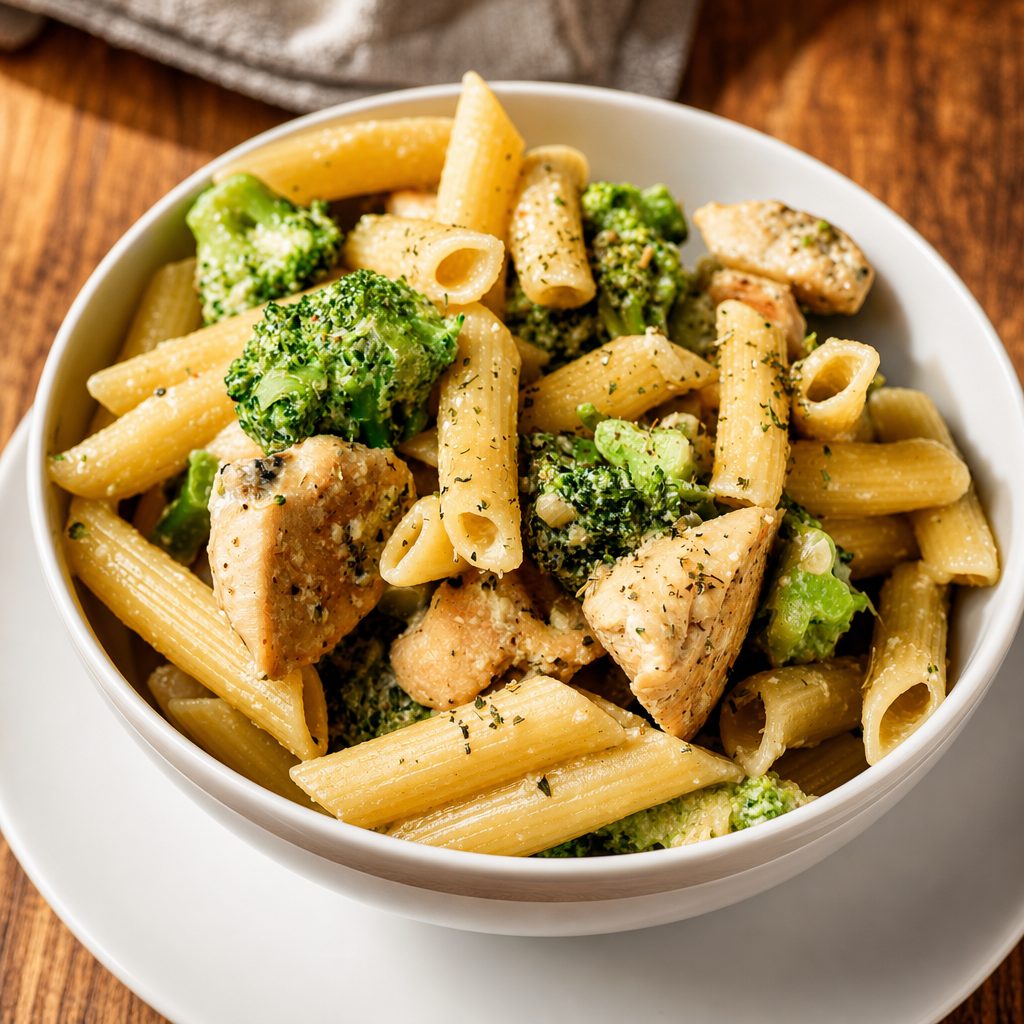 Chicken Broccoli Alfredo.