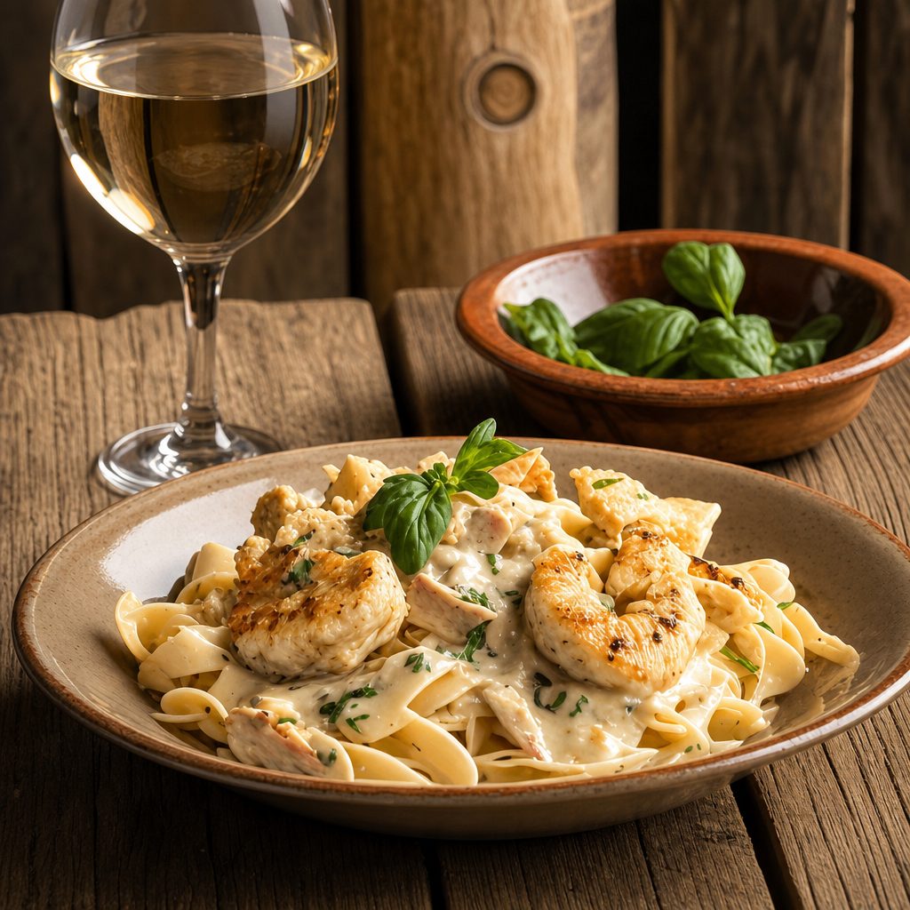 Shrimp Alfredo Pasta.